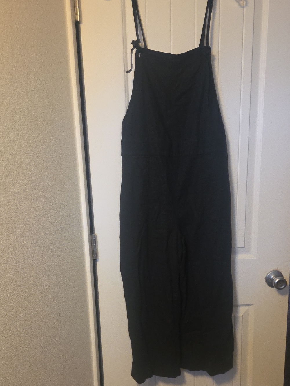 torrid Black Tie-Strap Wide-Leg Overalls Jumpsuit